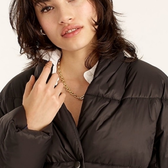J CREW Signature Puffer Black Women's XL Jacket WORN ONCE - Picture 3 of 16